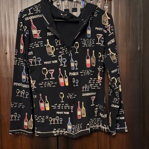 Wine-Themed Black Hoodie